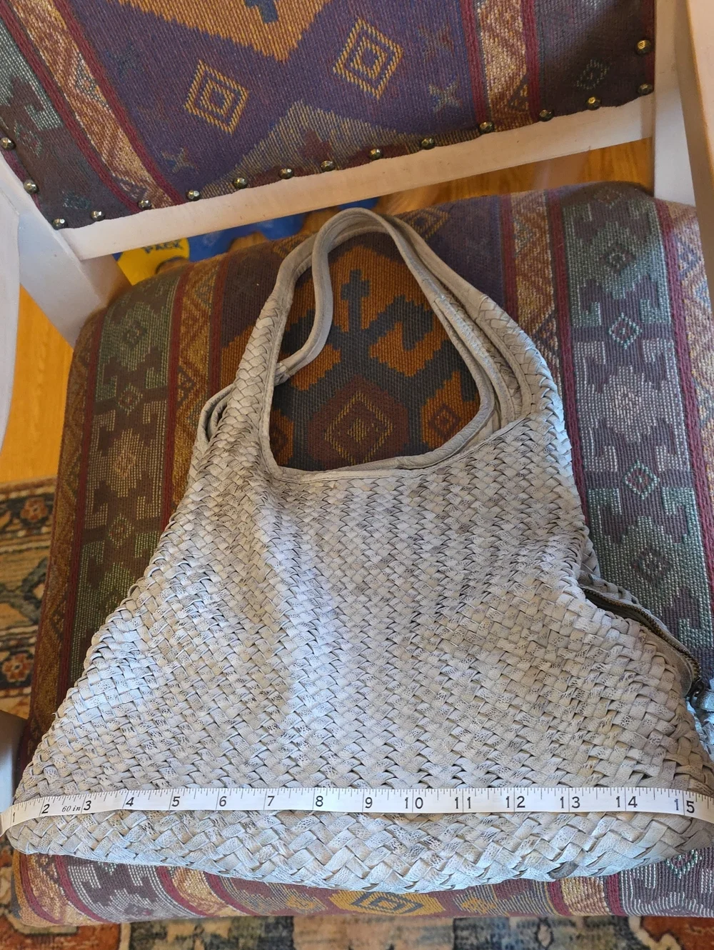 Vintage Boutique of Leathers Canada Distressed Woven Leather Hobo Bag